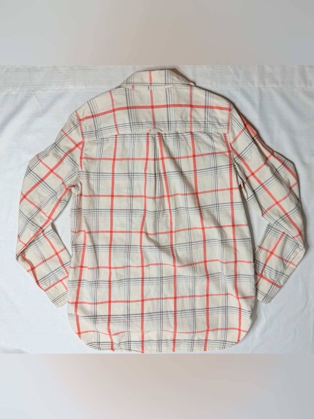 Banana Republic Soft Orange Plaid Women’s Button Down Shirt Small - Picture 10 of 11
